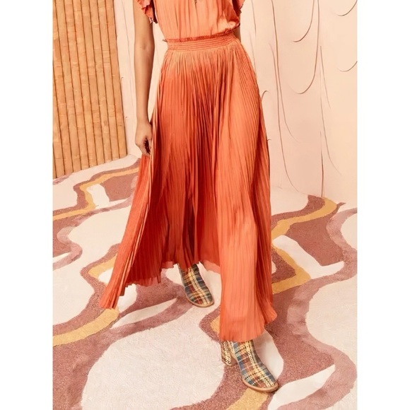 NWOT Ulla Johnson Maxi Pleated Krista High-Waisted Skirt - Picture 1 of 6